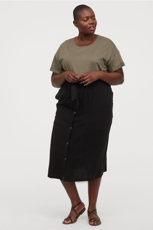 H&M+ Юбка с поясом - Черный - Женщины | H&M RU