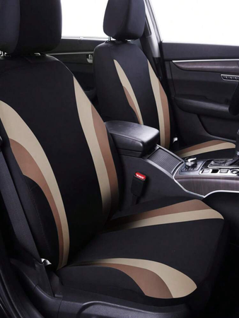 crème and brown and black seat covers