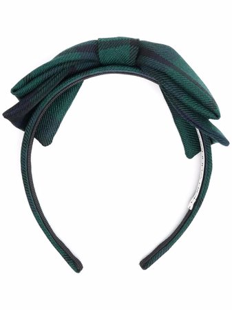 Alessandra Rich check-print bow headband