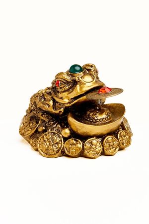 Gold Resin Money Toad with Coins - Earthbound Trading Co. | Earthbound Trading Co.