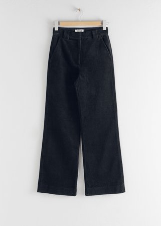 Corduroy Flared Trousers - Navy - Corduroy Trousers - & Other Stories