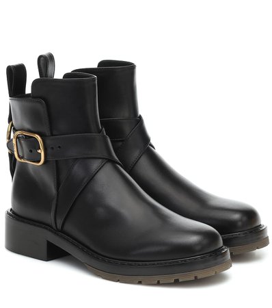 Franky Leather Ankle Boots | Chloé - Mytheresa