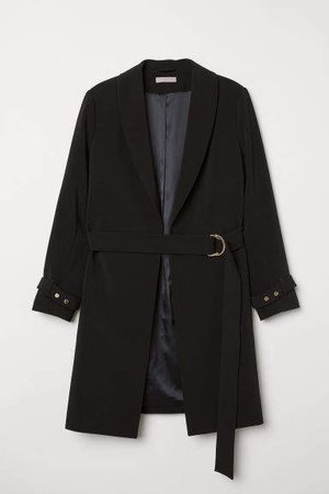 H&M+ Coat with Belt - Black