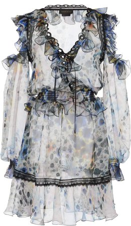 Appaloosa Cold-Shoulder Organza Mini Dress