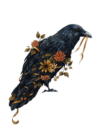 crow flowers art