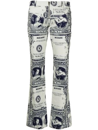 Miaou Lowrider money-print trousers