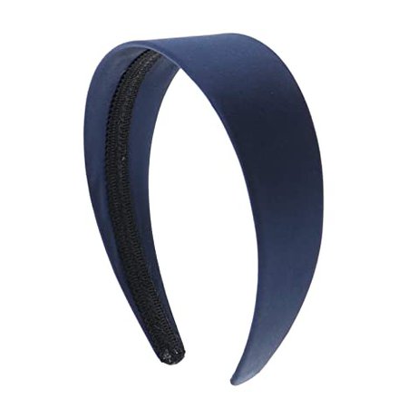 Amazon.com : Navy 2 Inch Wide Satin Hard Headband with No Teeth Head band for Women and Girls (Motique Accessories) : Beauty & Personal Care
