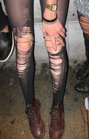 ripped tights and boots