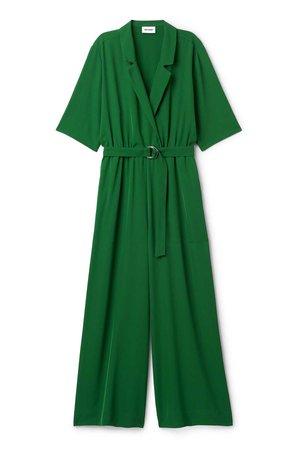Jimi Short Sleeve Jumpsuit - Dark Green - Dresses & Jumpsuits - Weekday GB
