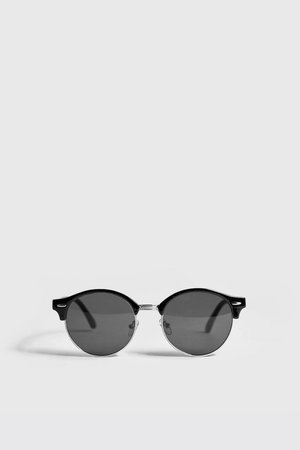 Round Lens Retro Sunglasses | boohooMAN UK