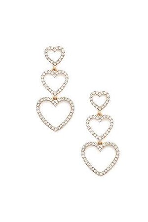 heart rhinestone earrings