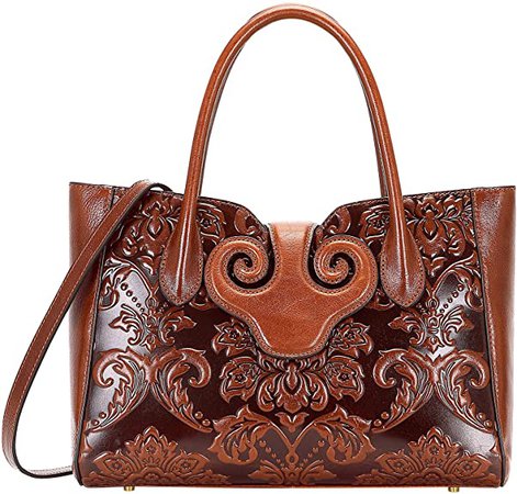 PIJUSHI Floral Handbags For Women Designer Handbag Top Handle Shoulder Bags For Ladies(91776 Brown Floral): Handbags: Amazon.com