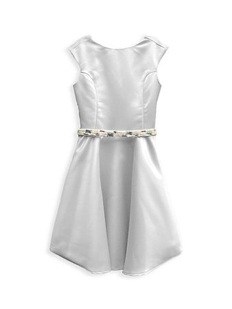 Shop Un Deux Trois Girl's Embellished Satin Dress | Saks Fifth Avenue