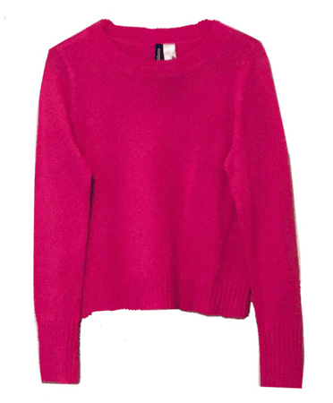 Fuschia hot pink crew neck sweater
