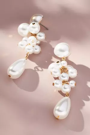 Clustered Pearl Drop Earrings | Anthropologie