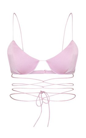 Alex Perry Holt Satin Crepe Wrapped Bralette Top