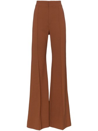 High-Waisted Flared Trousers