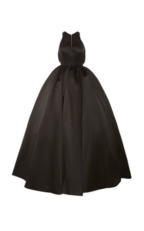 Zip-Detailed Satin Full Gown by Brandon Maxwell | Moda Operandi