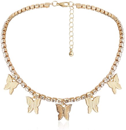 Amazon.com: MJartoria Butterfly Choker Necklace Jewelry Gifts for Women Teen Girls Chain Butterfly Pendant Necklace Collar for Women Ladies Girls: Clothing