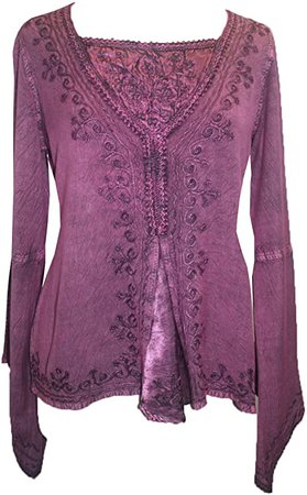 Agan Traders 01 B Renaissance Gypsy Top Blouse (2X, Red/Burgundy) at Amazon Women’s Clothing store