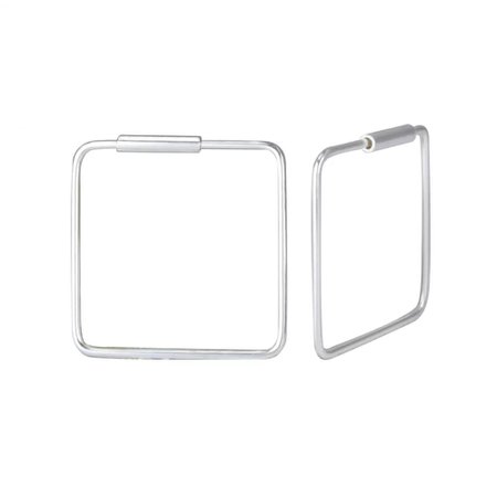 silver square earrings