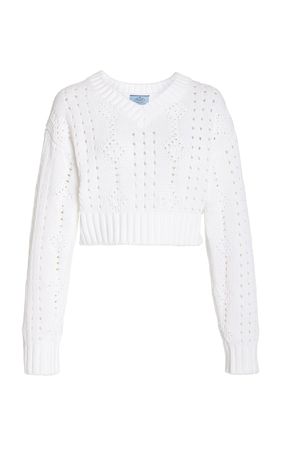 Pointelle-Knit Cotton Top By Prada | Moda Operandi