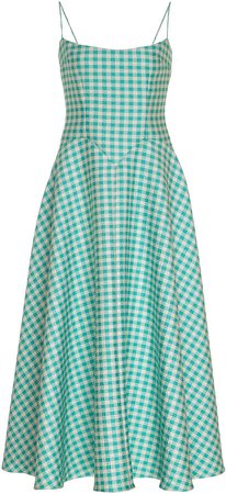 Emilia Wickstead Gingham Print Crepe Dress Size: 6