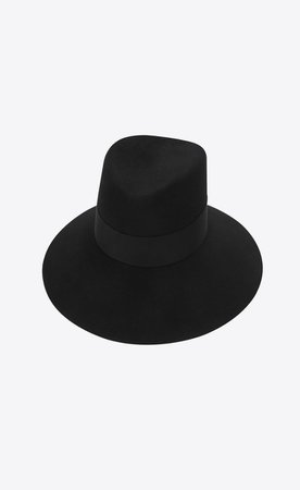 ‎Saint Laurent ‎Felt Hat With Gros Grain Ribbon ‎ | YSL.com