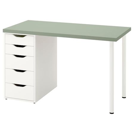LAGKAPTEN / ALEX Desk, light green/white, 471/4x235/8" - IKEA