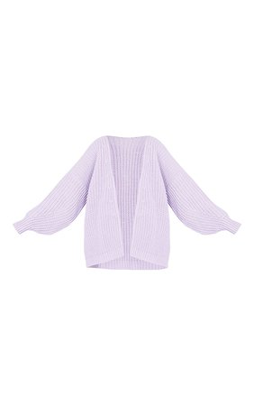 Lilac Chunky Knit Slouchy Cardigan | Knitwear | PrettyLittleThing USA