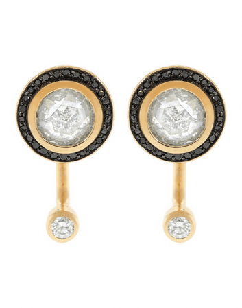 White and Black Diamond Gravitation Earrings | Marissa Collections