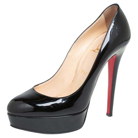 *clipped by @luci-her* Christian Louboutin Black Patent Leather Bianca Pumps Size 38 For Sale at 1stDibs