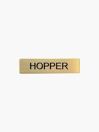 "Hopper Name Tag" Sticker by sydneynatalia | Redbubble