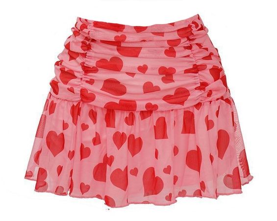 red pink heart skirt