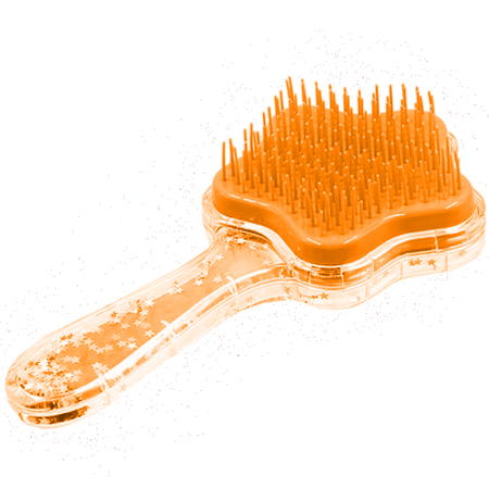 orange star shaped hair brush glitter