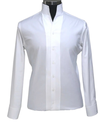 white high collar shirt top