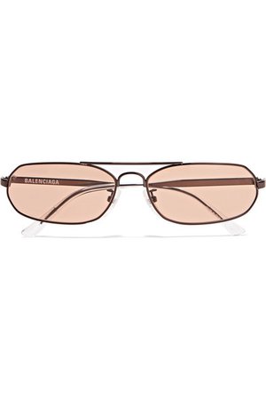 Balenciaga | Verso Oval-Frame Metal Sunglasses