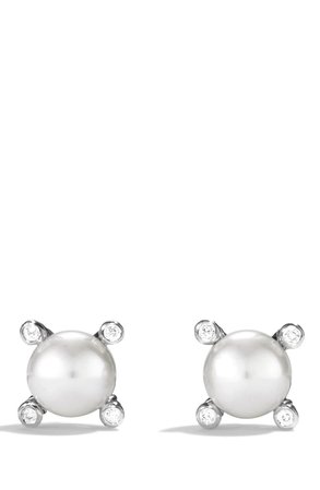 David Yurman Small Pearl Earrings with Diamonds | Nordstrom