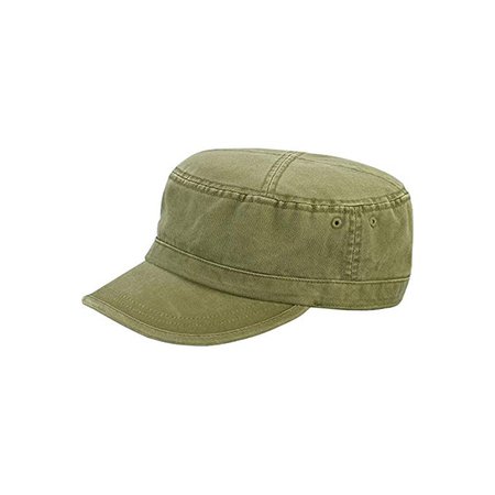 Enzyme Washed Regular Solid Army Cap