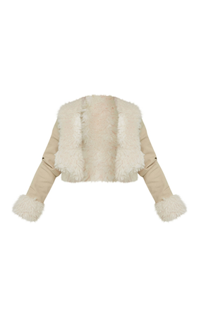 fur cropped denim jacket