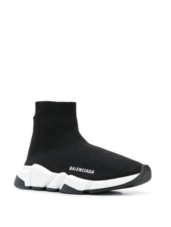 Black Balenciaga Speed Knitted Sneakers | Farfetch.com