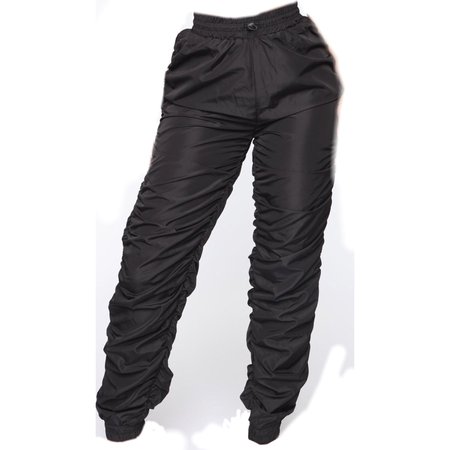 scrunched black pants