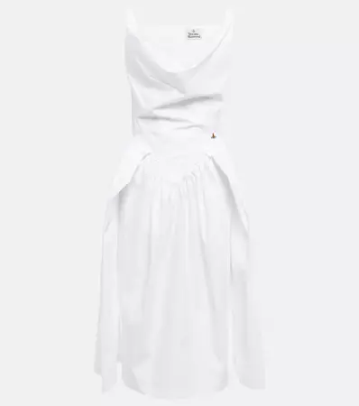 Sunday Cotton Midi Dress in White - Vivienne Westwood | Mytheresa