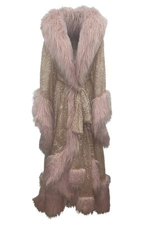 KELSEY RANDALL - shop all collections - MADE TO ORDER - CATHERINE sequin and faux fur robe