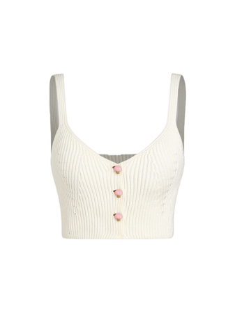 white knit top with pink flowers