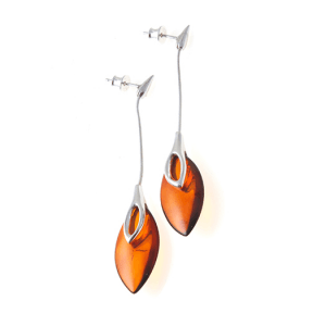 Earrings - silver earrings with amber. Fine jewlery from Poland - Amber-Shop.eu