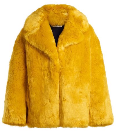 Yellow fur coat