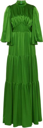 Andrew Gn Tiered Silk Maxi Dress