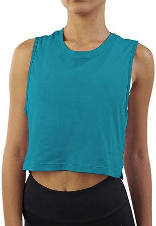 high Mippo Womens Muscle Tank Crop Top Workout Shirts Athletic