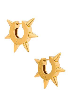 Balenciaga Punk Spike Earrings in Brass & Gold | FWRD